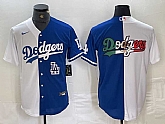 Men's Los Angeles Dodgers Big Logo White Blue Two Tone Stitched Baseball Jersey Dzhi,baseball caps,new era cap wholesale,wholesale hats
